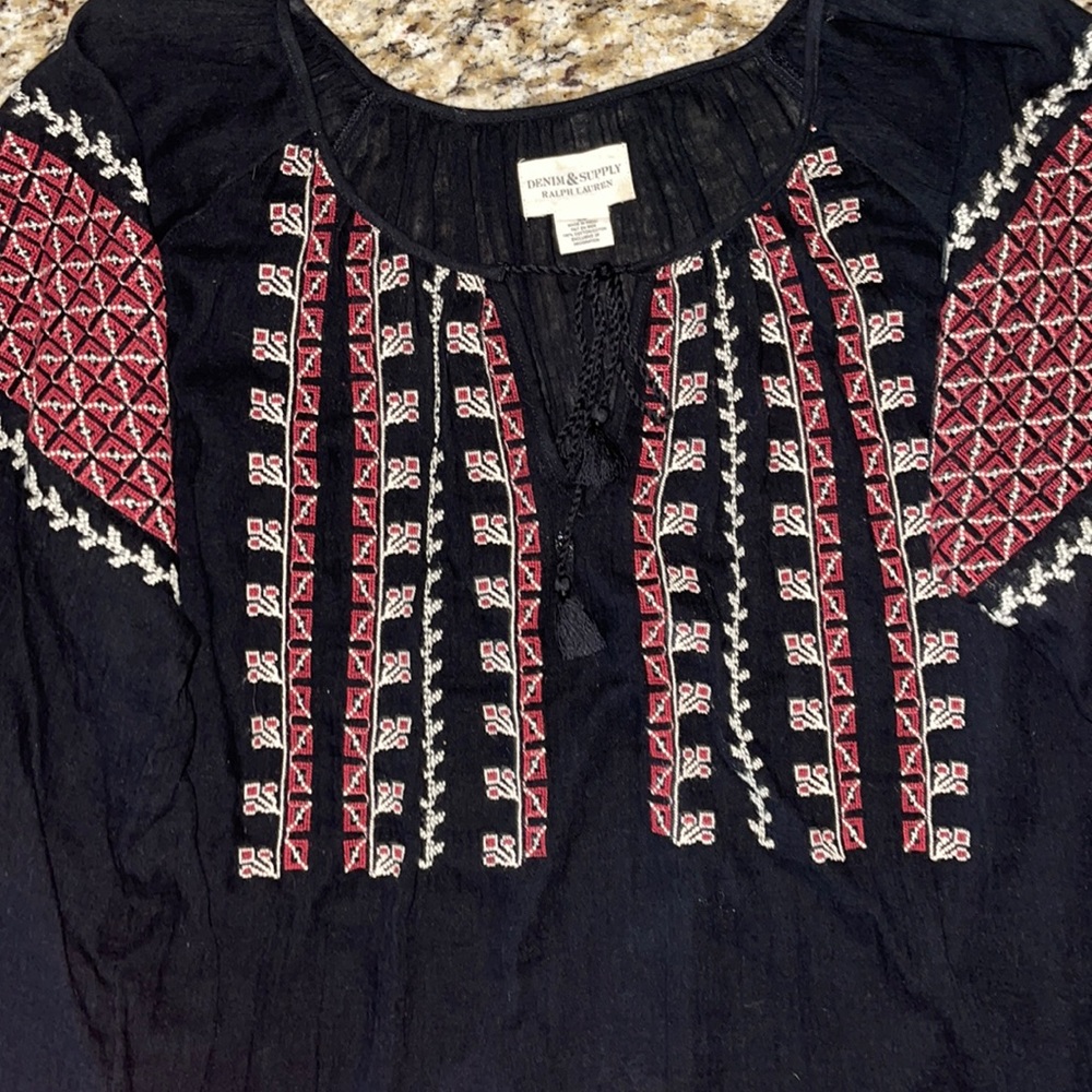 Ralph Lauren Black billowed top:Small